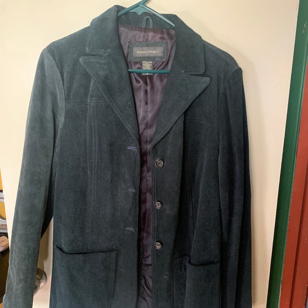 Vintage Banana Republic Blue Suede Jacket, Women's Size 12